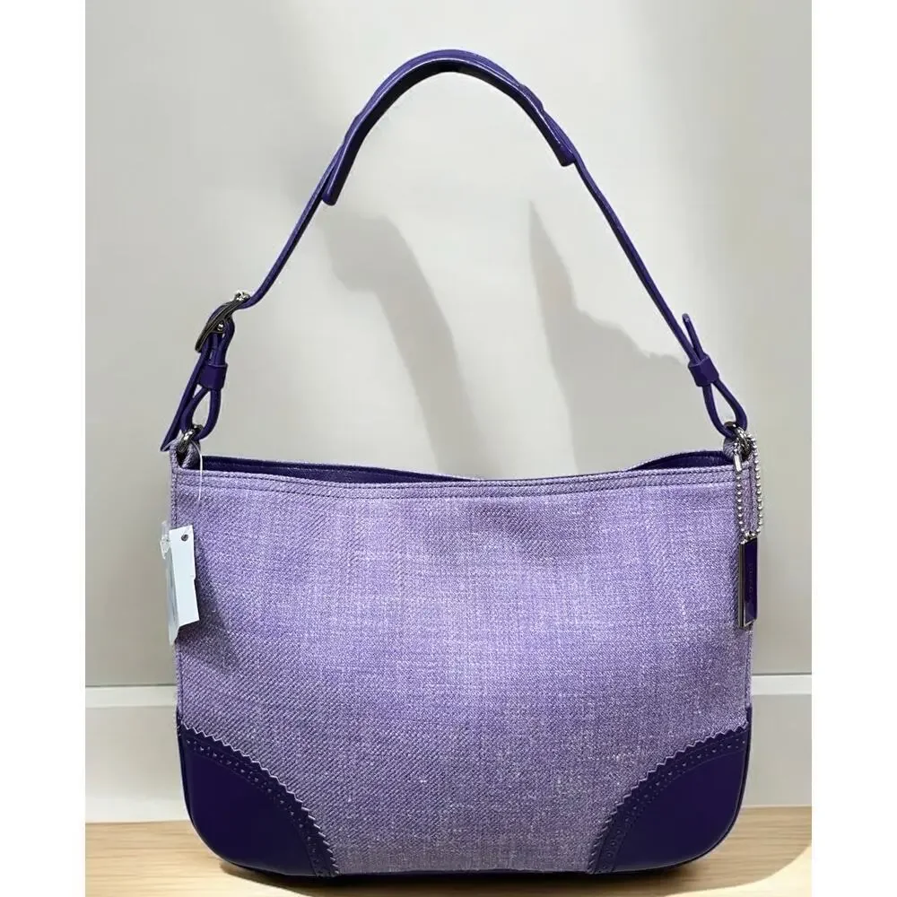 NWT Vintage Coach 8146 Girlie Herringbone Perforated Hobo Bag